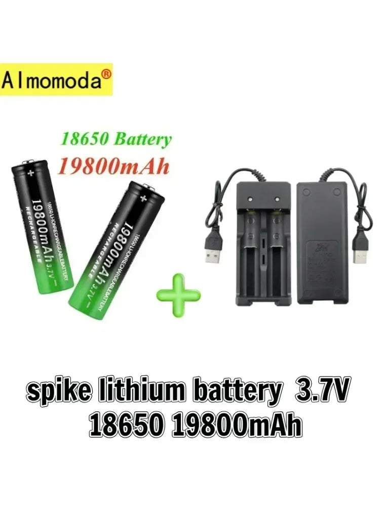 UltraVolt Pro 18650 3.7V Lithium-Ion Rechargeable Battery Pack with Fast Charger