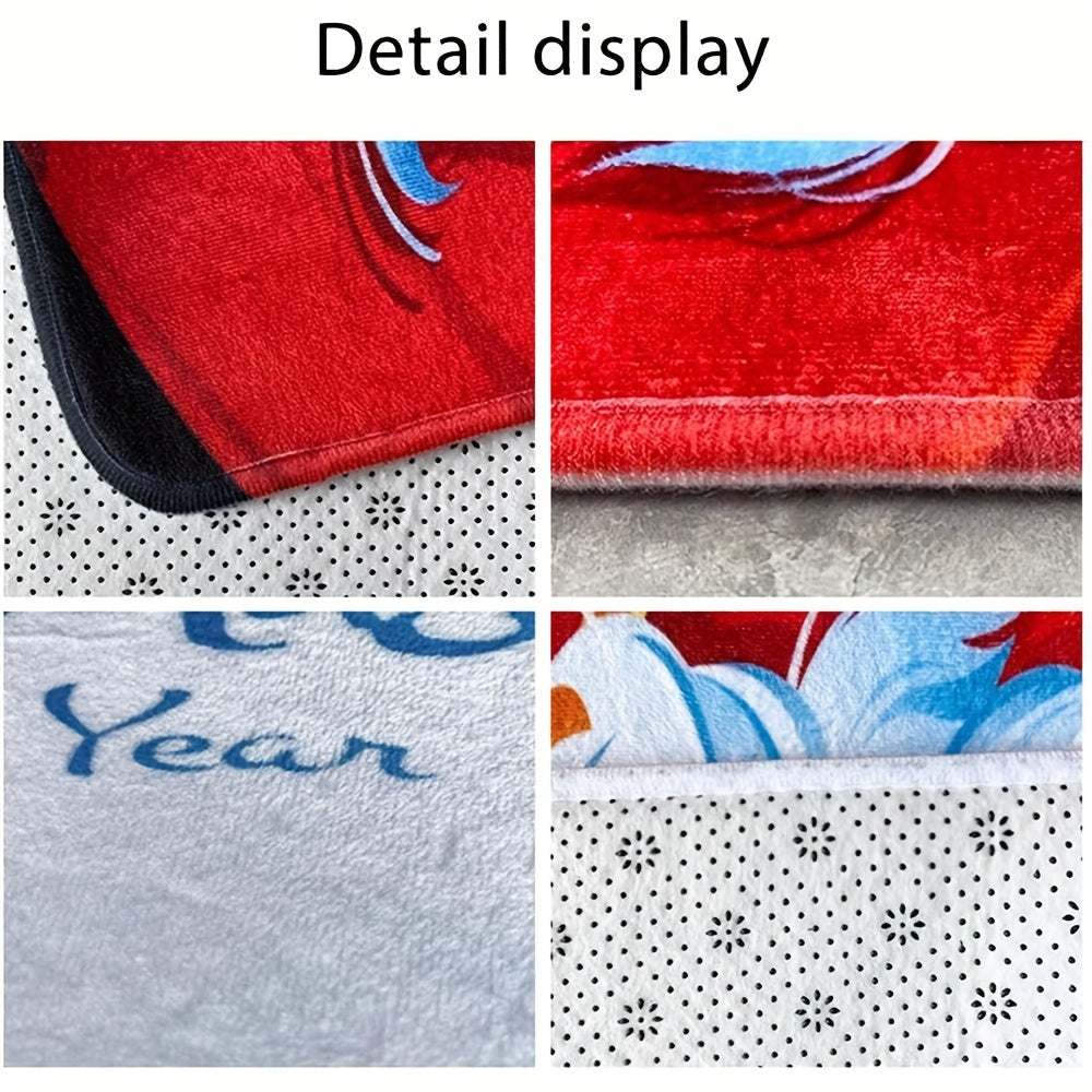 Santa Claus 3pcs Christmas Bathroom Set: Non-Slip U-Shaped Toilet Mat, Lid Cover & Rug - Ultra-Soft Microfiber, Christmas/Halloween Gift Decoration