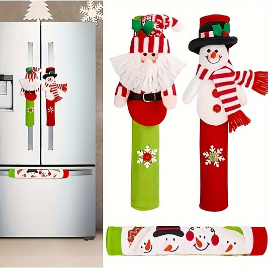 Set, Christmas decoration, interior home decoration, refrigerator handle cover for Christmas kitchen decoration, Christmas decorations, Christmas gifts