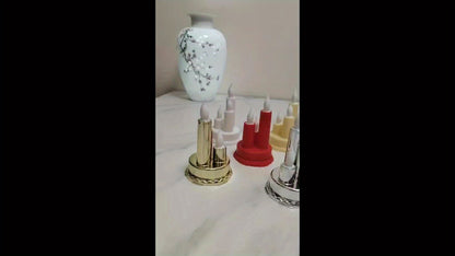 3pcs Flameless Golden Electronic Candles, Halloween/Christmas Holiday Decoration Candles, Suitable For Festivals, Parties, Camping, Wedding, Home Decoration And Other Occasions Decoration