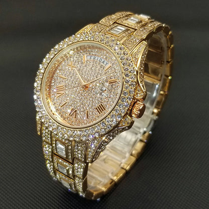 Royal Frosted Gold Diamond Timepiece