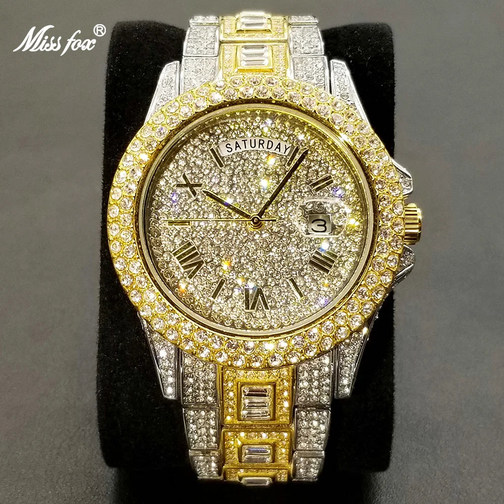Royal Frosted Gold Diamond Timepiece