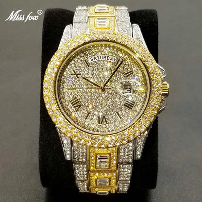 Royal Frosted Gold Diamond Timepiece
