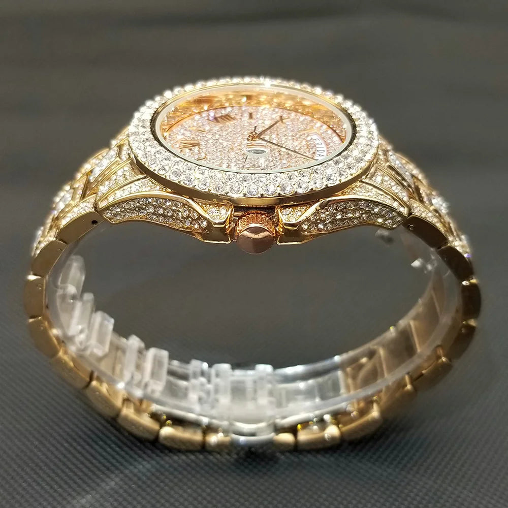 Royal Frosted Gold Diamond Timepiece