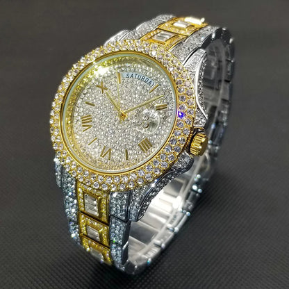 Royal Frosted Gold Diamond Timepiece