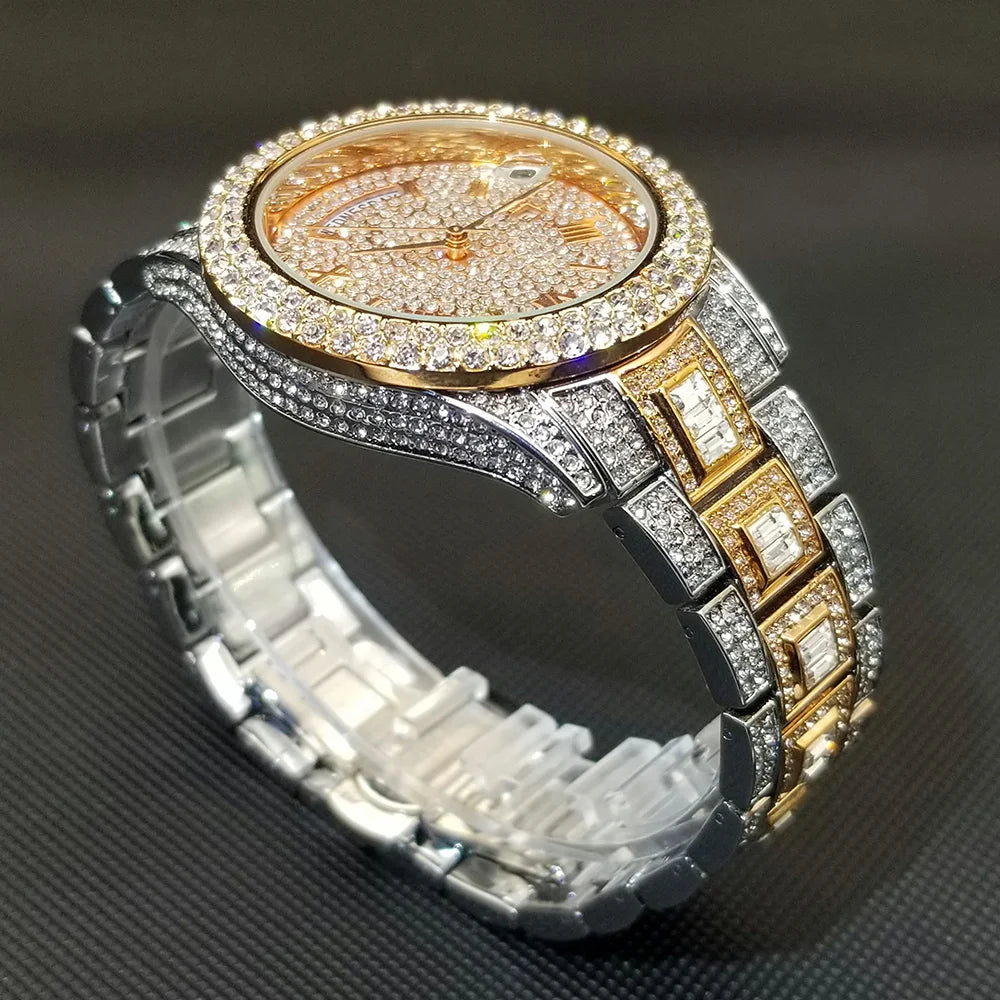 Royal Frosted Gold Diamond Timepiece