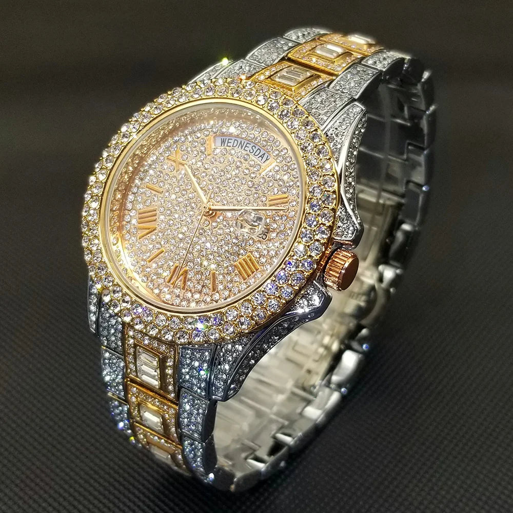 Royal Frosted Gold Diamond Timepiece