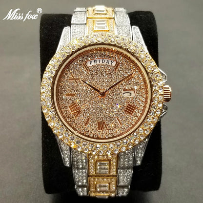 Royal Frosted Gold Diamond Timepiece