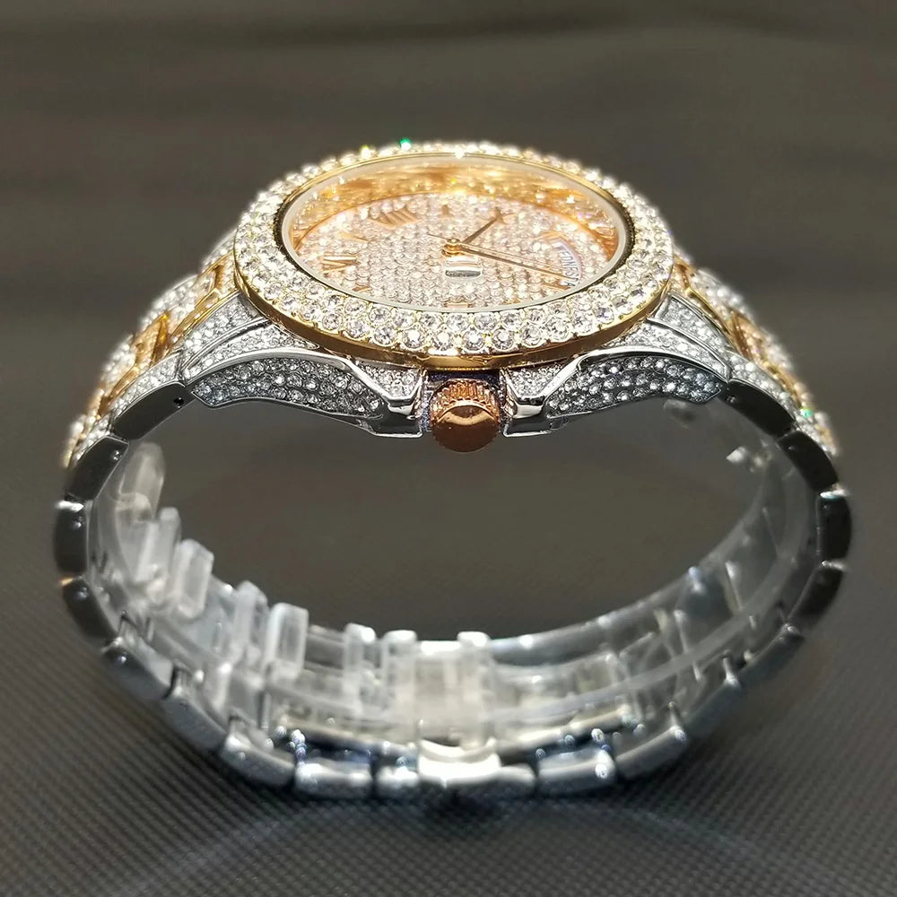 Royal Frosted Gold Diamond Timepiece