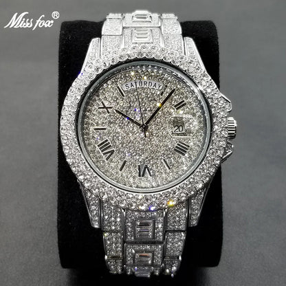 Royal Frosted Gold Diamond Timepiece