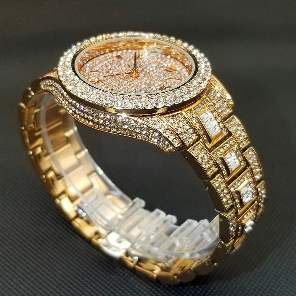 Royal Frosted Gold Diamond Timepiece