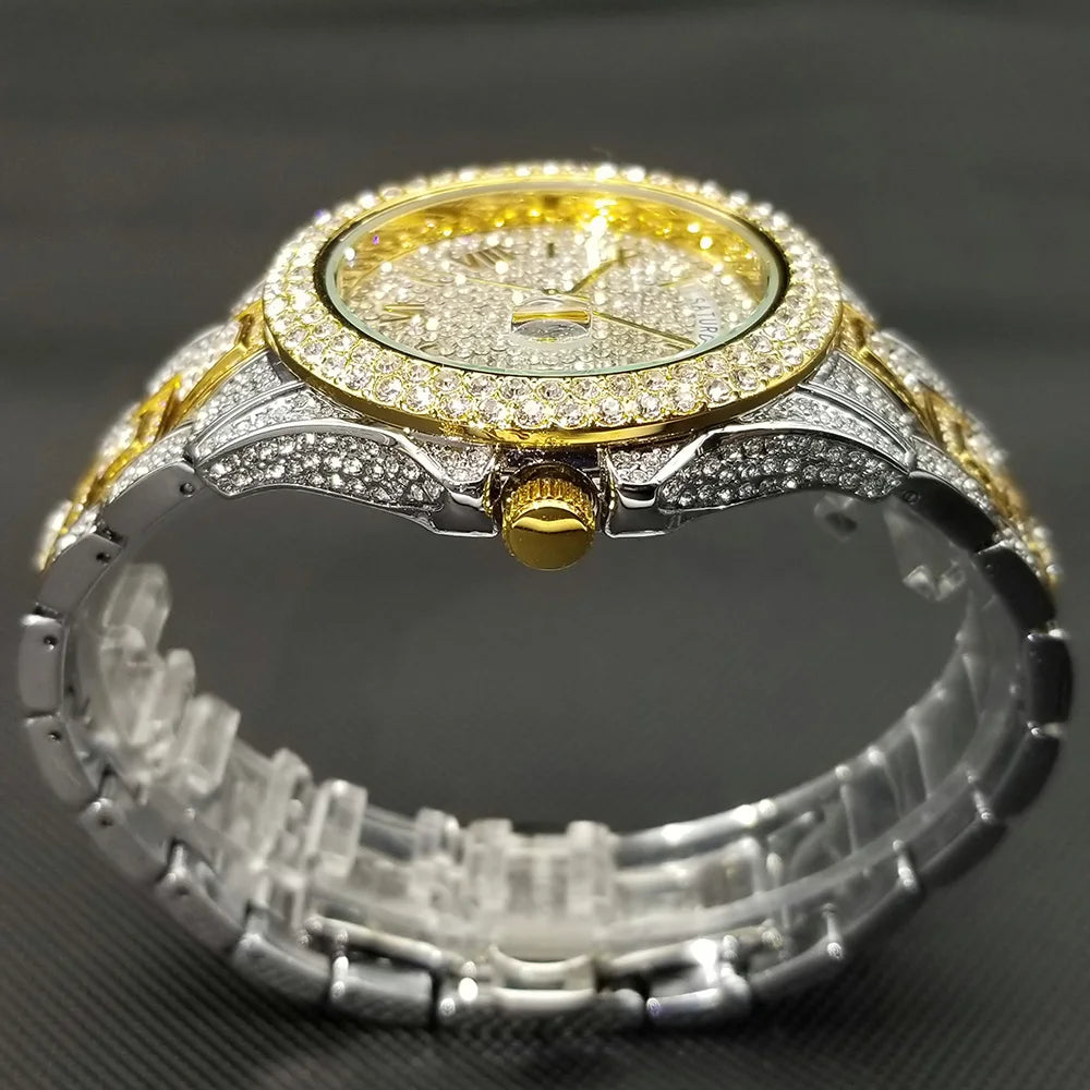Royal Frosted Gold Diamond Timepiece