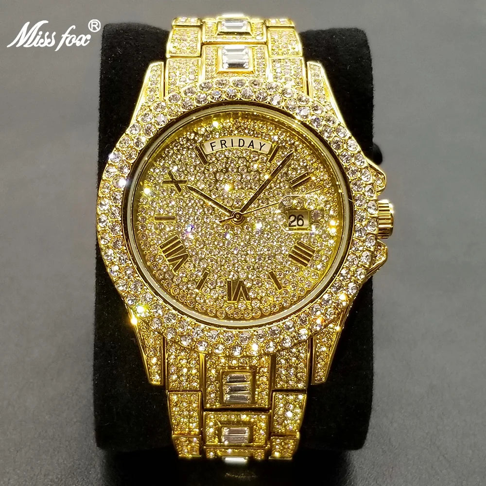 Royal Frosted Gold Diamond Timepiece