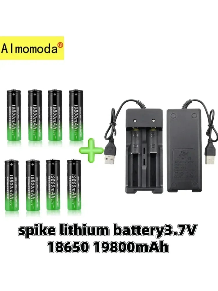 UltraVolt Pro 18650 3.7V Lithium-Ion Rechargeable Battery Pack with Fast Charger