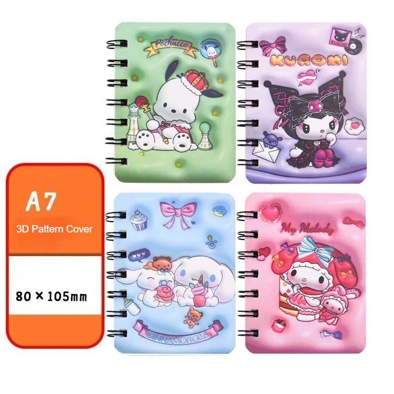 Cute Sanrio A7 Coil Notebook Pack – Kids’ Holiday Gift Set