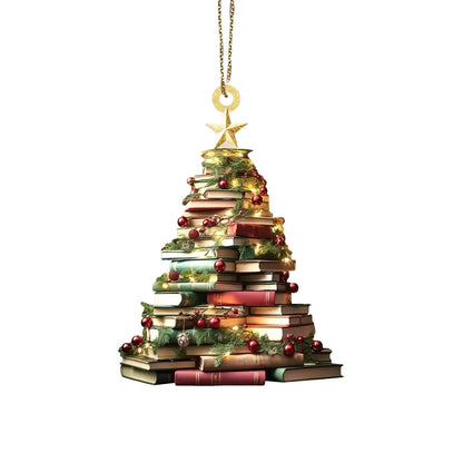 Literary Tree Delight – 2D Acrylic Book Pendant for Bookworms