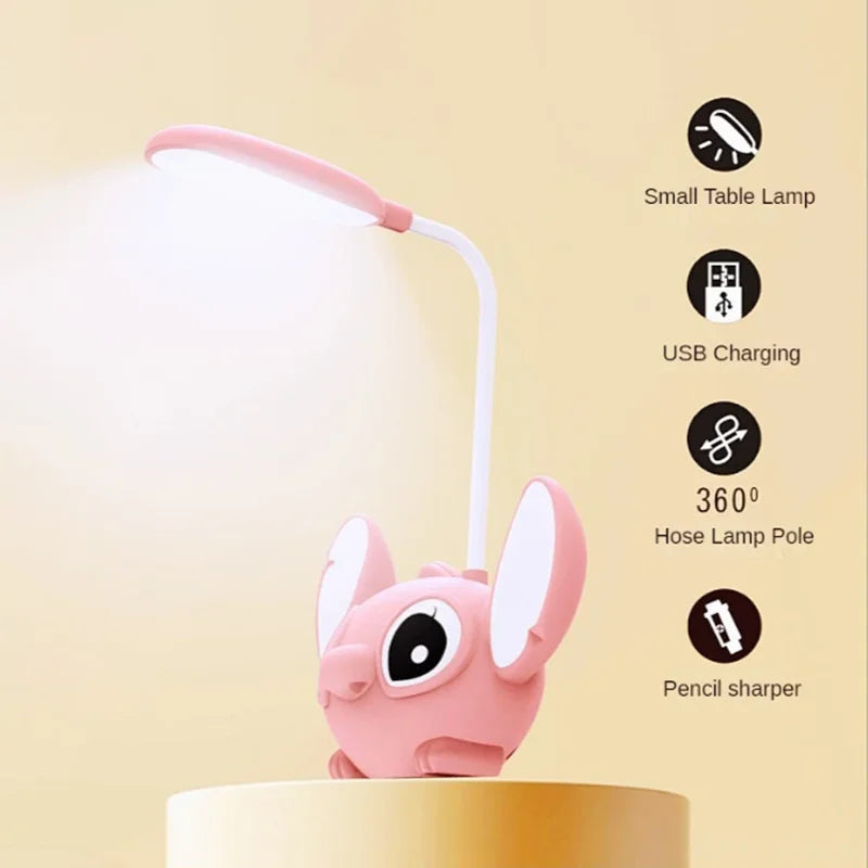 Disney Stitch LED Desk Lamp – Foldable USB Lamp & Sharpener