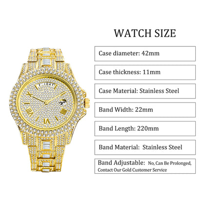Royal Frosted Gold Diamond Timepiece