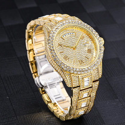 Royal Frosted Gold Diamond Timepiece