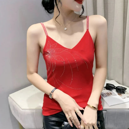 Shiny Cartoon Mesh Off-Shoulder Tee – Summer Sparkle Women’s Top