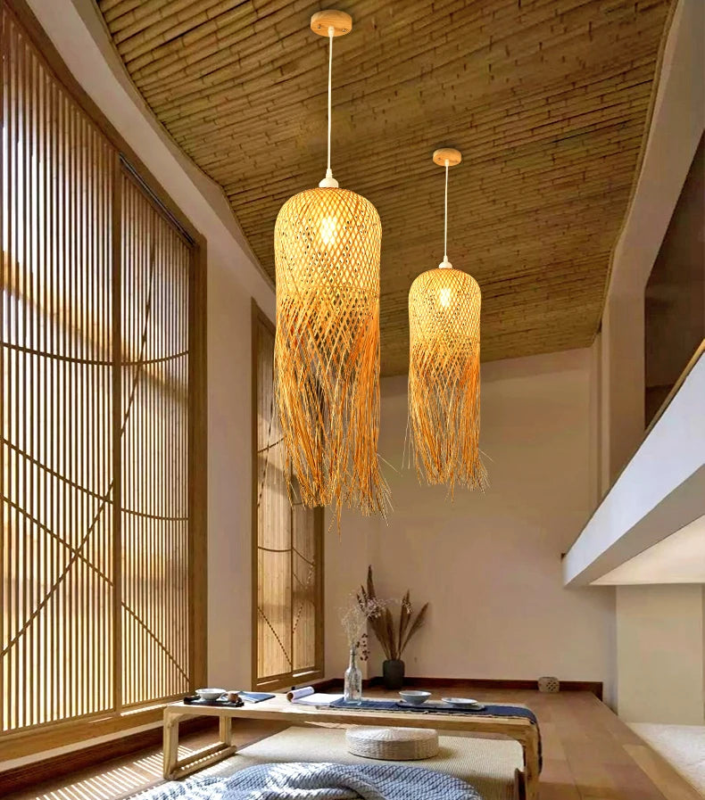 Orient Bamboo Harmony Ceiling Lamp – Zen Lounge & Bistro Lighting