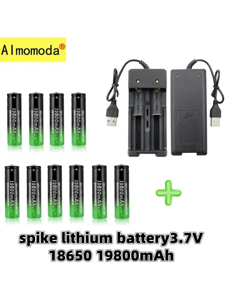 UltraVolt Pro 18650 3.7V Lithium-Ion Rechargeable Battery Pack with Fast Charger