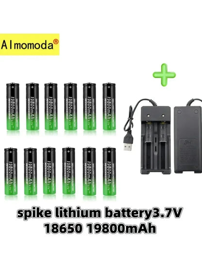 UltraVolt Pro 18650 3.7V Lithium-Ion Rechargeable Battery Pack with Fast Charger