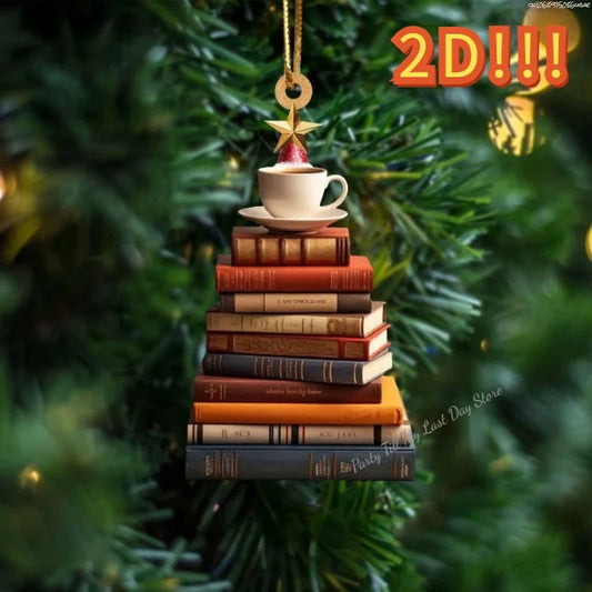 Literary Tree Delight – 2D Acrylic Book Pendant for Bookworms