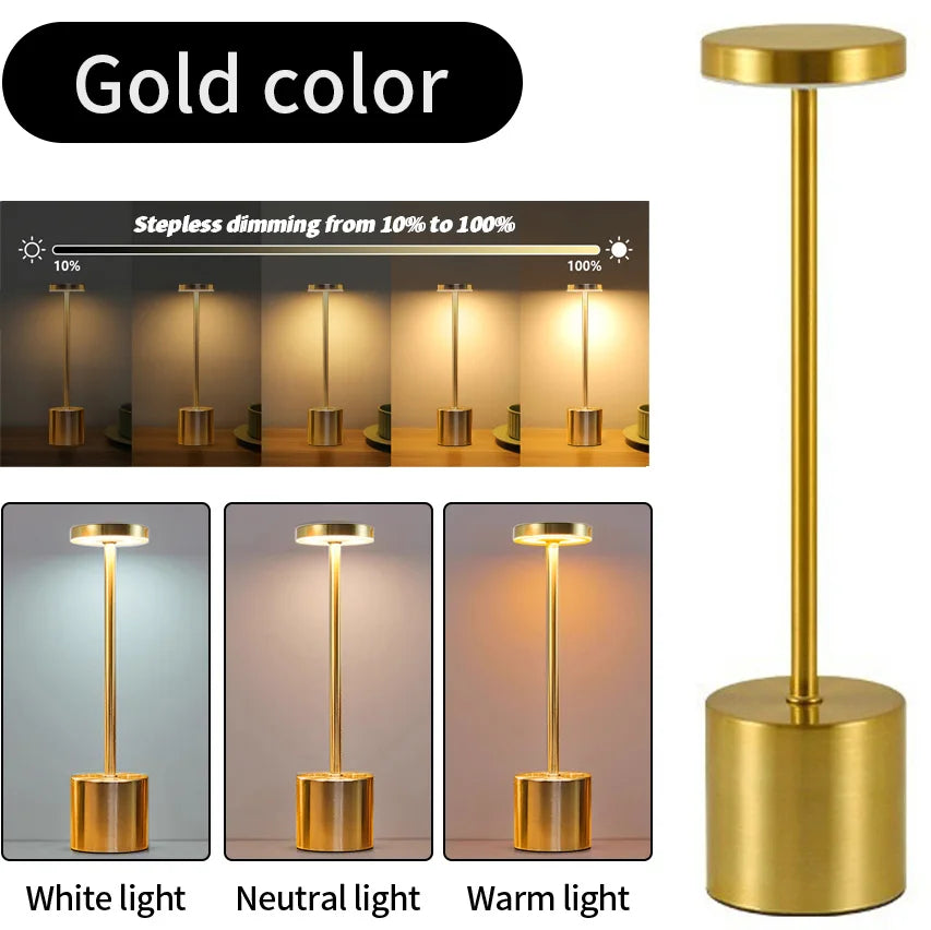 Simple Touch Sensor LED Table Lamp – Rechargeable & Elegant