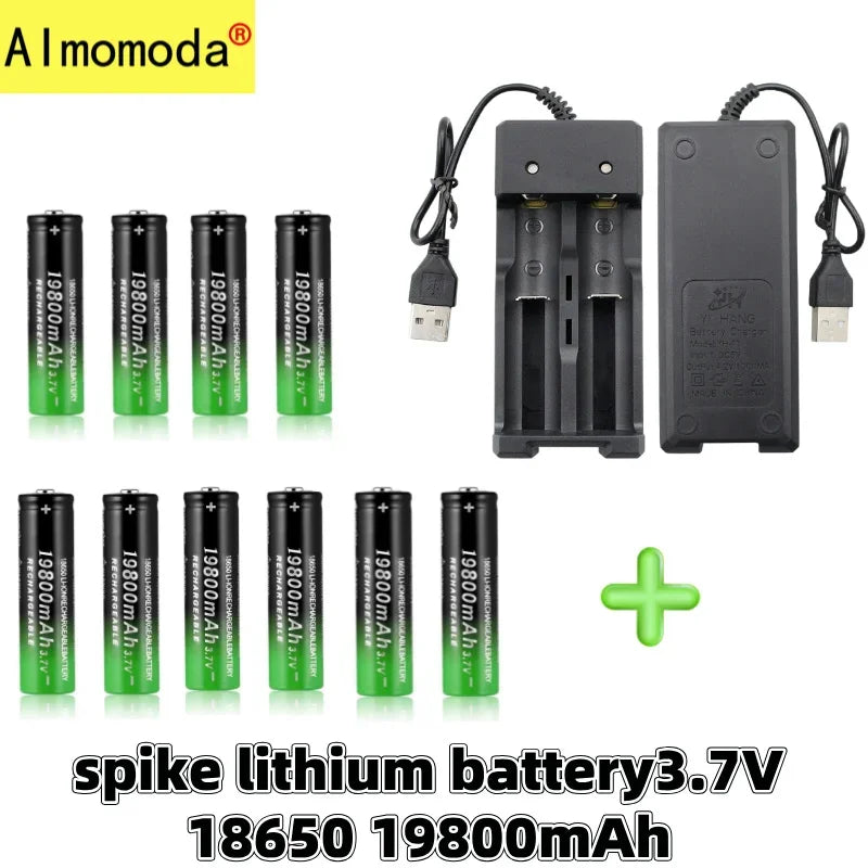 UltraVolt Pro 18650 3.7V Lithium-Ion Rechargeable Battery Pack with Fast Charger