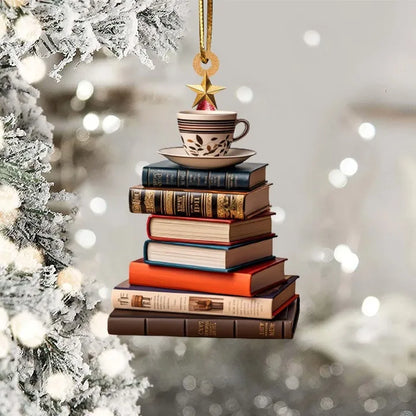 Literary Tree Delight – 2D Acrylic Book Pendant for Bookworms