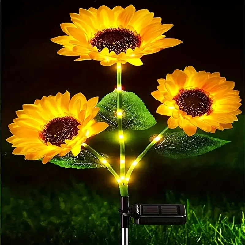 SunPetal 3-LED Solar Flower Lights
