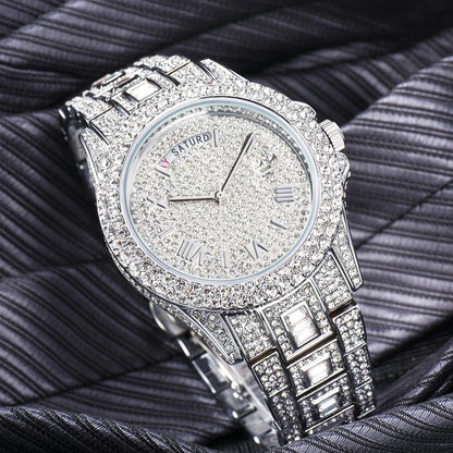 Royal Frosted Gold Diamond Timepiece