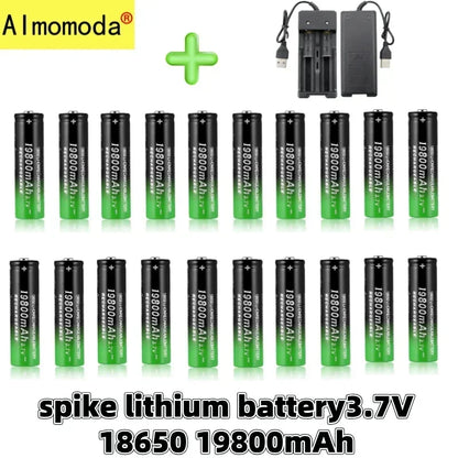 UltraVolt Pro 18650 3.7V Lithium-Ion Rechargeable Battery Pack with Fast Charger