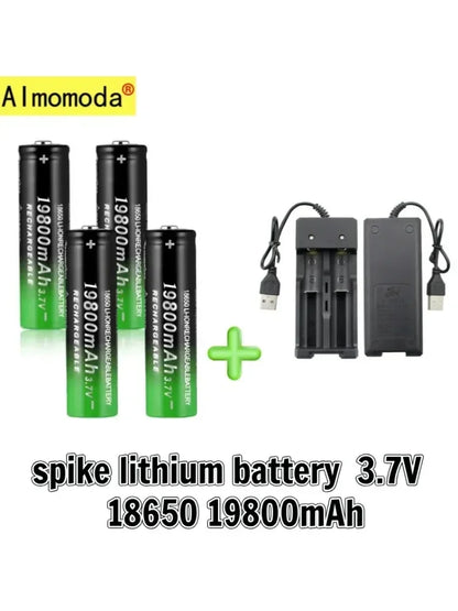 UltraVolt Pro 18650 3.7V Lithium-Ion Rechargeable Battery Pack with Fast Charger