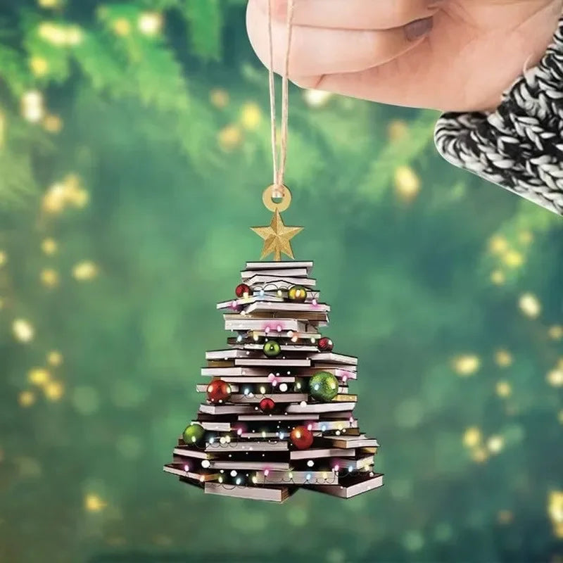 Literary Tree Delight – 2D Acrylic Book Pendant for Bookworms