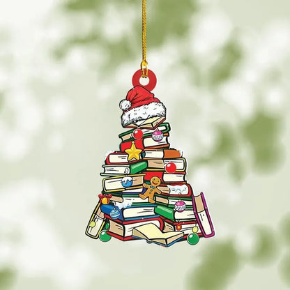 Literary Tree Delight – 2D Acrylic Book Pendant for Bookworms