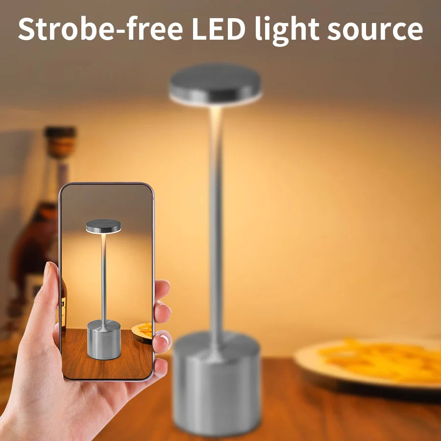Simple Touch Sensor LED Table Lamp – Rechargeable & Elegant