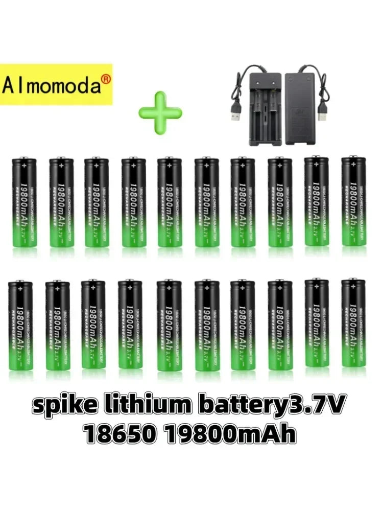 UltraVolt Pro 18650 3.7V Lithium-Ion Rechargeable Battery Pack with Fast Charger