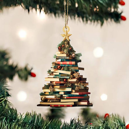 Literary Tree Delight – 2D Acrylic Book Pendant for Bookworms