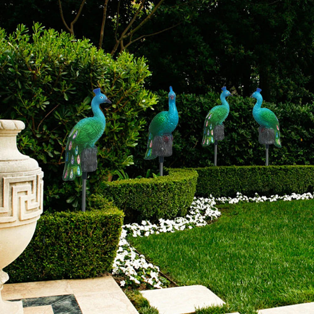 PeacockGlow Solar Garden Stakes – Outdoor Waterproof LED Path Lights for Patio, Pathway & Lawn