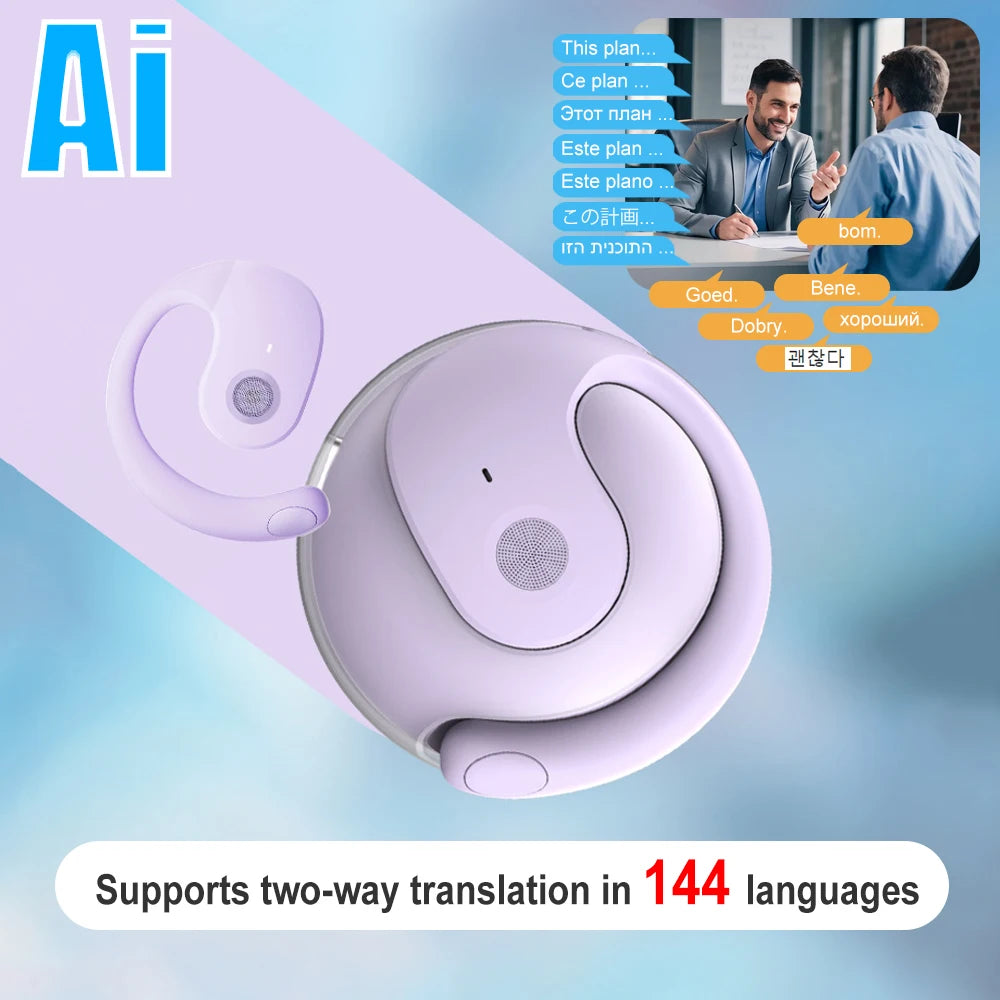 keywords: AI Translator Earbuds, Real-Time Translation Headphones, Bluetooth Business Earbuds