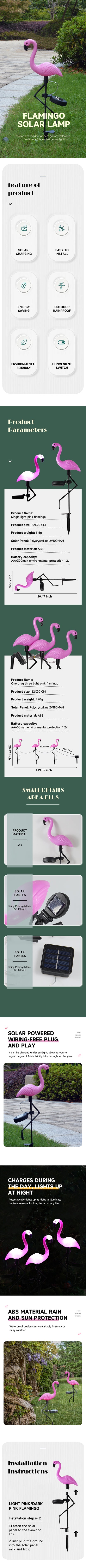 Elegant Flamingo Solar LED Light – Outdoor Waterproof Garden Pathway Ornament