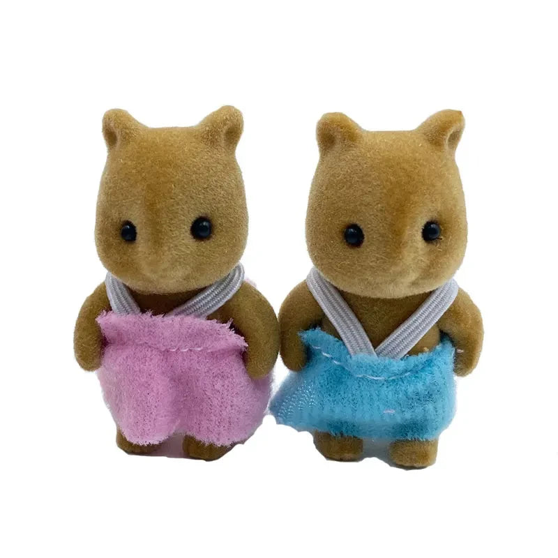 Simulação em miniatura Forest Family Doll, Rena, Panda, Figuras animais, Mobiliário, Natal, Presentes de aniversário, Dollhouse,