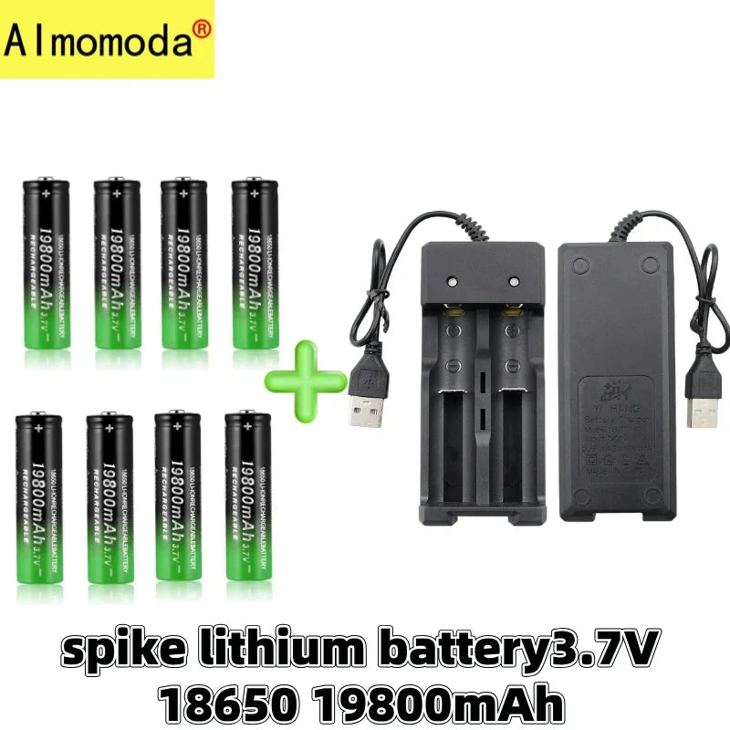 UltraVolt Pro 18650 3.7V Lithium-Ion Rechargeable Battery Pack with Fast Charger