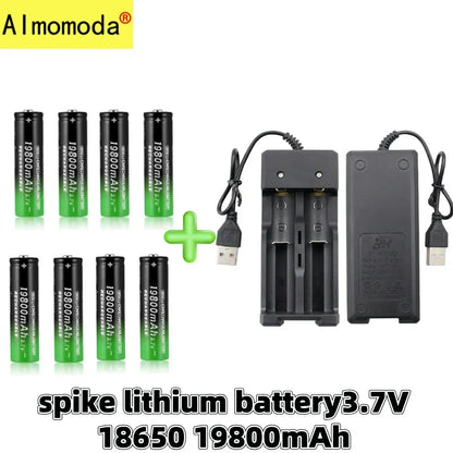UltraVolt Pro 18650 3.7V Lithium-Ion Rechargeable Battery Pack with Fast Charger