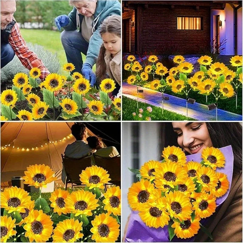 SunPetal 3-LED Solar Flower Lights