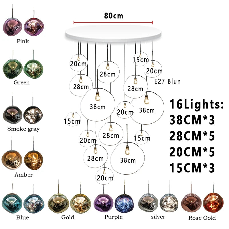 MoltenWave LED Suspension Lamp for Living Room & Café Décor