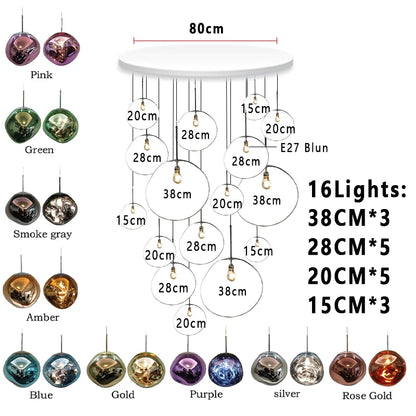 MoltenWave LED Suspension Lamp for Living Room & Café Décor