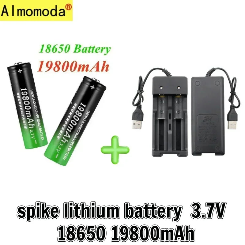 UltraVolt Pro 18650 3.7V Lithium-Ion Rechargeable Battery Pack with Fast Charger